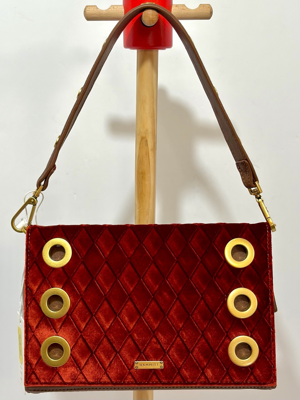 Hammitt Montana Small Clutch In Monarch Velvet With Antique Gold Hardware NWT - Picture 3 of 16